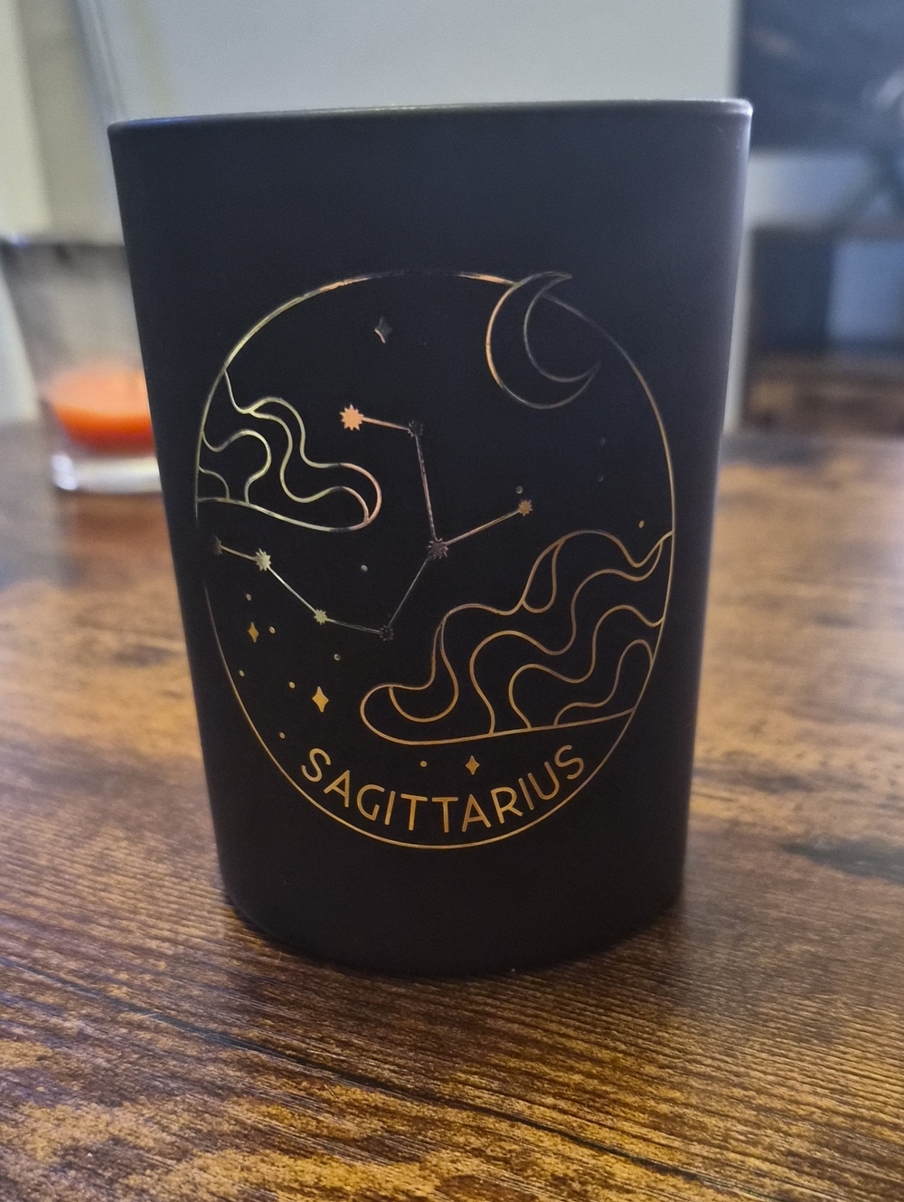 Sagittarius Gold and Black Zodiac Candle - Sonoma